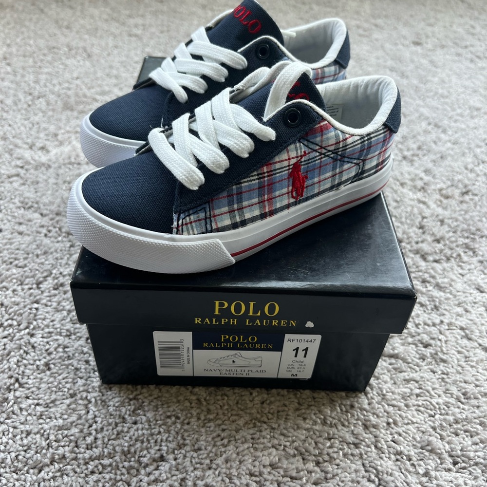Polo by Ralph Lauren Kids' Black and White Sneakers - Picture 2 of 3